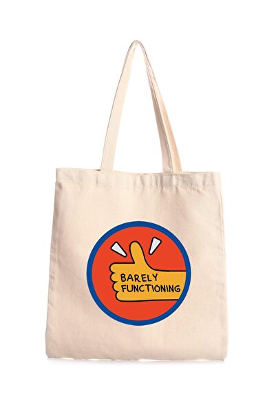 Generic Brand حقيبة قماش مطبوعة من Barely Function