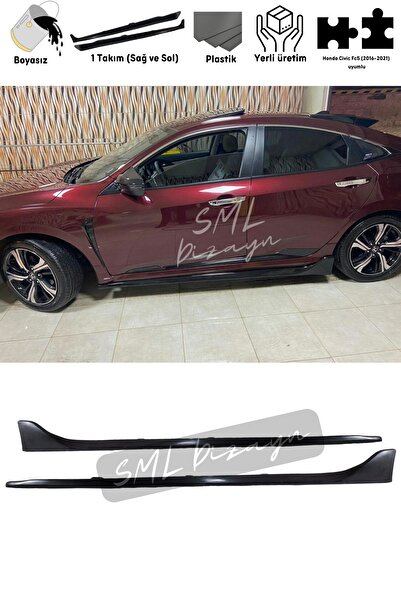 SML Dizayn Honda Civic Fc5 Typer Yan Marşpiyel 2016-2021 Plastik Boyasız Civic Fc5 Yan-marşbiyel-bodykit-ek