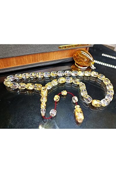 KehribarSanat Kehrıbar Tesbıh Altın Parcacıklı Modelı Ozel Serı Kutulu Belgelı Faturalı