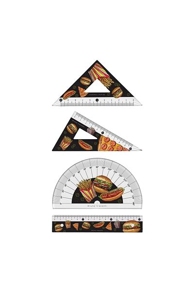 Bruno Visconti Hamburger Math Measuring Tools Set (conduct, Ruler, Two Miter)