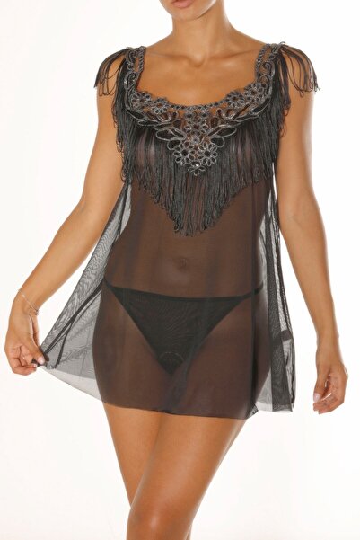 ZENCHES Λεπτομερής Babydoll Guipure και Tassel