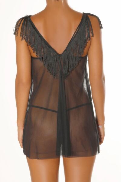 ZENCHES Güpür Ve Püskül Detaylı Babydoll