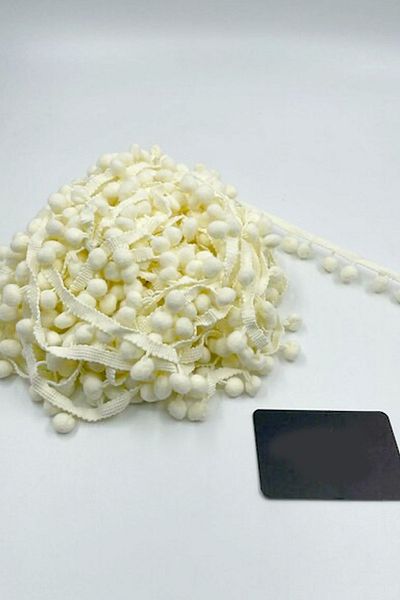 Artcrelier Cream Decorative Strip 5 Meters Pompom Strip Pompom Decoration Pompom