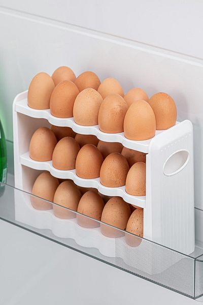 FOLY LIFE In-Cabinet Egg Holder 3 Layers 30 Slots