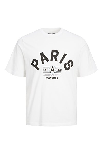 Jack & Jones Футболка Jack Jones Big City Tee Ss Crew Neck Tg Erkek Beyaz Tshirt 12232261-01