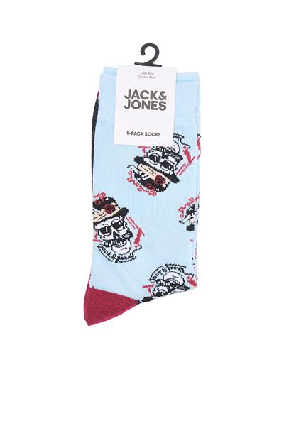 Jack & Jones Ανδρικές μπλε κάλτσες Jack Jones Trip Skulls Sock 12229523 -07