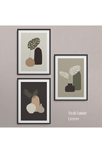 HOMEPACK Siyah Lamine Çerçeve Seti 3'lü Tablo Hpn051