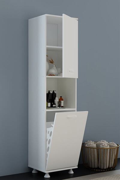 SANDALİE Mina Sepetli Çok Amaçlı Dolap Banyo Dolabı Kiler Dolap Çamaşır Sepet...