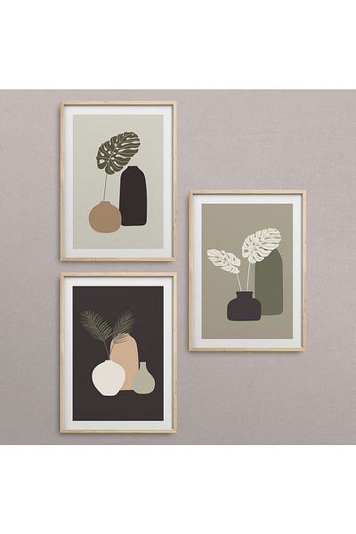 HOMEPACK Комплект за рисуване от 3 части с рамка от естествено дърво Hpn051