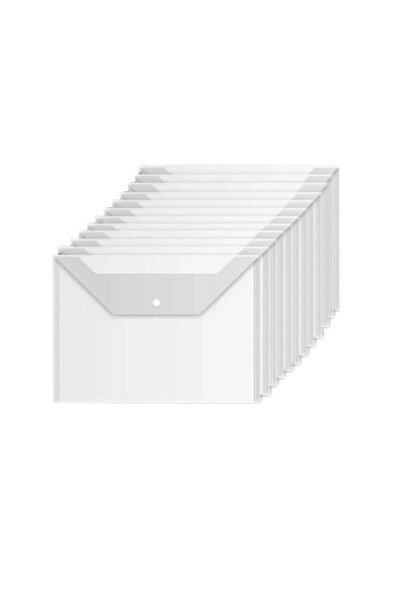 Noki 40 Pieces Transparent A4 Snap Fastener File Envelope File