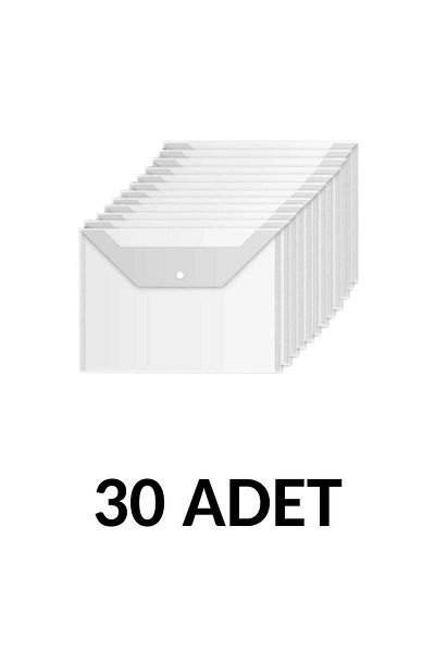 Noki 30 Pieces Transparent A4 Snap Fastener File Envelope File
