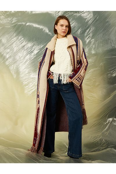 Koton Wide Leg Jeans Trousers with Pocket Detail