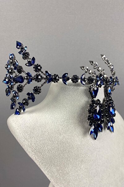 Bride Aksesuar Dünyası Set de accesorii pentru coroana de mireasă, albastru î...