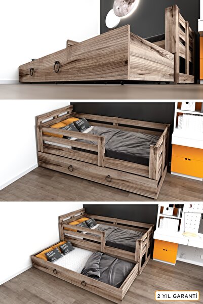 Ninnimo Newmod Icon 90x190 Yatak Uyumlu Yavrulu Çırağan Karyola- Q4004-3