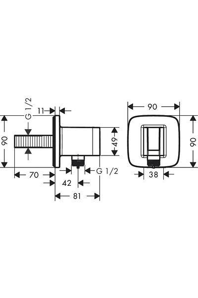 Hansgrohe Fixfit Q Bronze Shower Outlet Elbow - 26887140