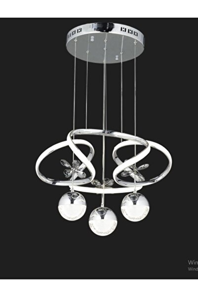 ÖZÇELİKLER Tuğçe Modern Sarkıt 3 Toplu Kelebekli Led Avize Krom Ledli Avize