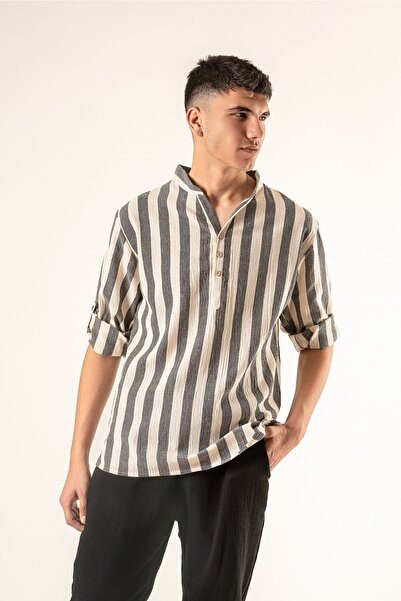 Botex Organic Cotton 3 Button Long Sleeve Men's Shirt