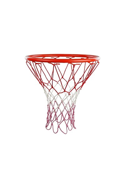DizaynPeyzaj Plasă de baschet roșu-alb (2 bucăți)
