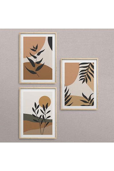 HOMEPACK Комплект за рисуване от 3 части с рамка от естествено дърво Hpn043