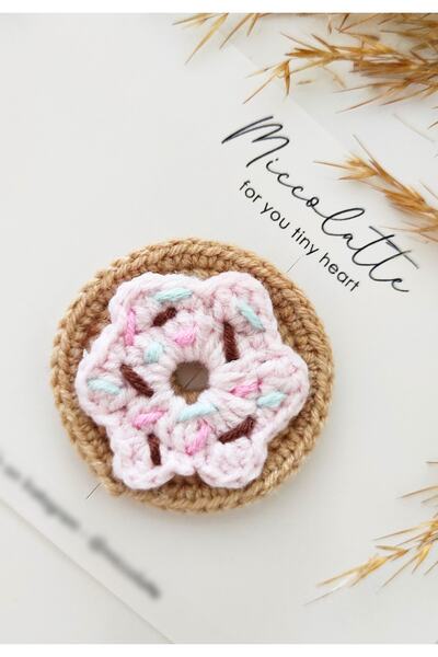 Miccolatte Girl's Buckle Donut Figured Hand Knitted Snap Buckle