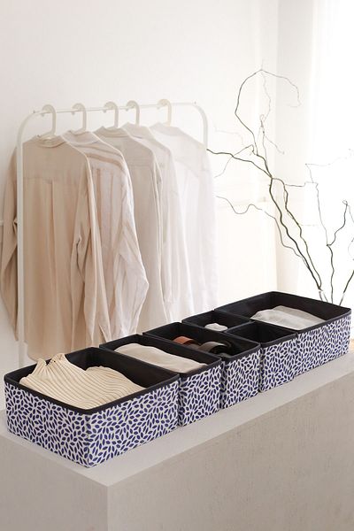REKHOME 6 τεμαχίων Navy Blue Παιδικό Δωμάτιο Ντουλάπα Πλυντηρίου Συρτάρι Organizer Storage Box Organizer