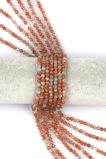 Alibaba Doğaltaş Ay Taşı - Yeşil Çilek Kuvars Doğal Taş Dizi 4 Mm Fasetli Kür...