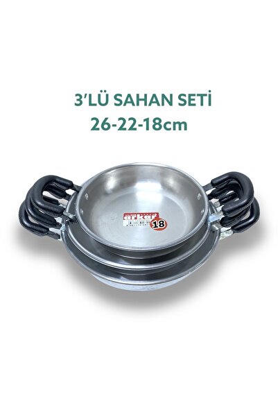 YILDIZ ARKAR Alüminyum Omlet Sahan Tava Seti 3'lü (26-22-18 Cm)