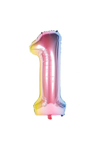 Partimarka Rainbow Color Number 1 Foil Balloon