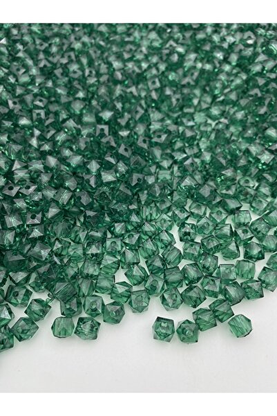Hedef Bijuteri 50 جرام 8 مللي متر أخضر زمردي، مكعب اللون الأخضر، خرز أكريليك ...
