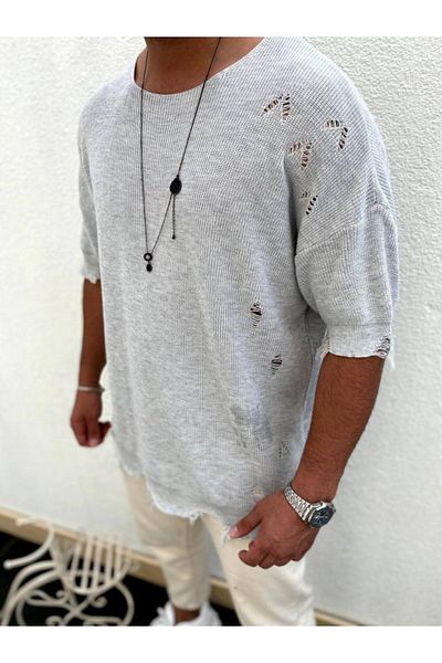 elkumoda Μπλουζάκι με σχισμένη λεπτομέρεια T-shirt με κοπή με λέιζερ