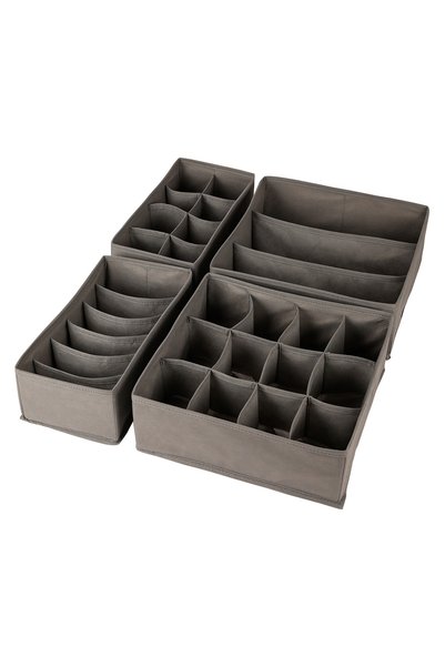 REKHOME 4-Piece Gray Children's Room Closet Drawer Underwear Sock Organizer Honeycomb Accordion Organizer