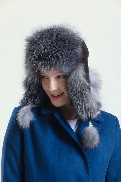 fubileather Winter Genuine Leather Ushanka Women's Hat