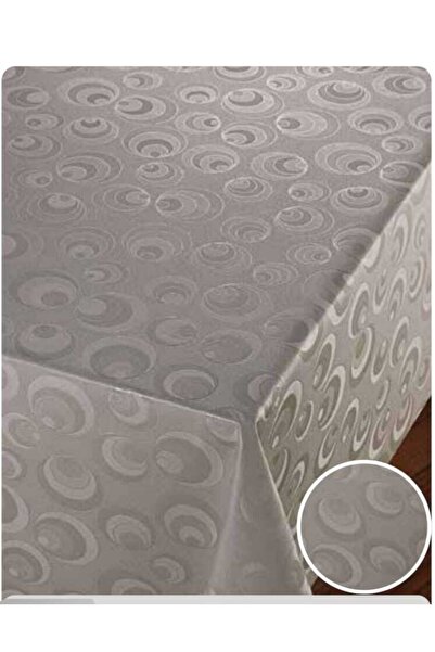 Herseyygüzell مفرش طاولة بولي كلوريد الفينيل قابل للمسح موديل نصف قمر رمادي