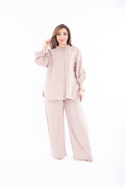 XL Modam Women's Large Size Pond Pants Woven Viscose Set