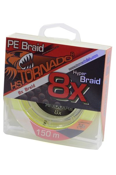 Tornado 150m 8x 0.16mm 9.7kg Yellow Rope Line