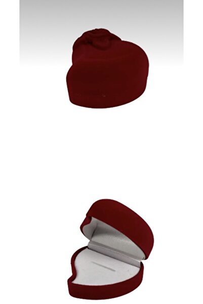 Arteks Teknik Yüzük Kutusu Güllü Kalp Bordo