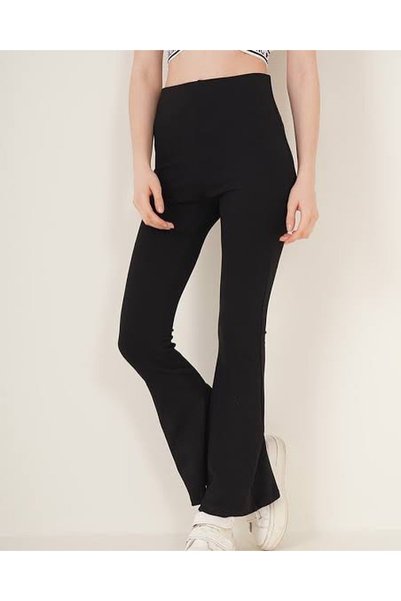 PRENSES Flare Leg Leggings Ribbed High Waist