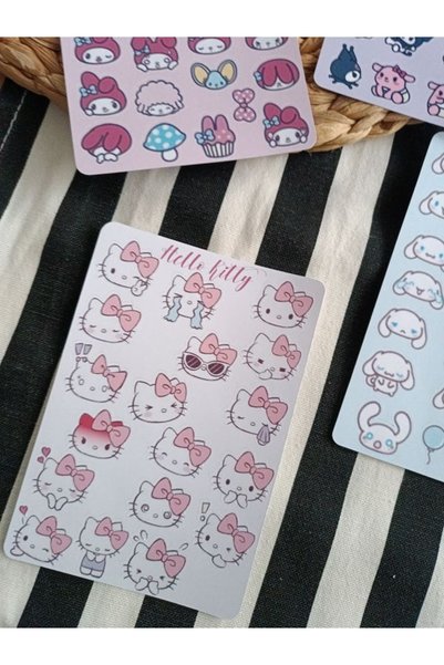 EyER Shoping Hello Kitty Sanrio Characters Label Planner Phone Sticker Set