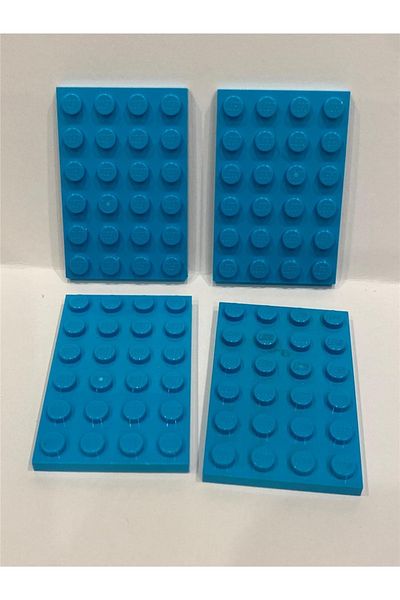 LEGO Original Moc Custom Accessory Creator Plate 4 X 6 Flat Brick Dark Azure 2 Pieces to Ship