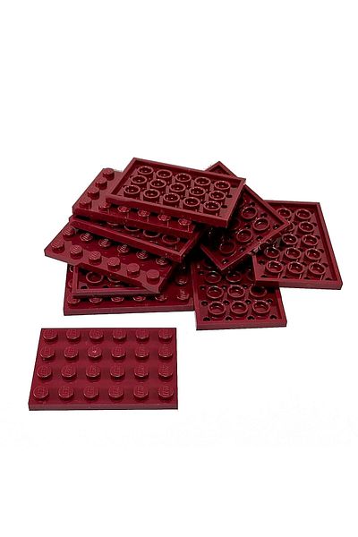 LEGO Original Moc Custom Accessory Creator Plate 4 X 6 Flat Brick Claret Red 2 Pieces Will Be Sent