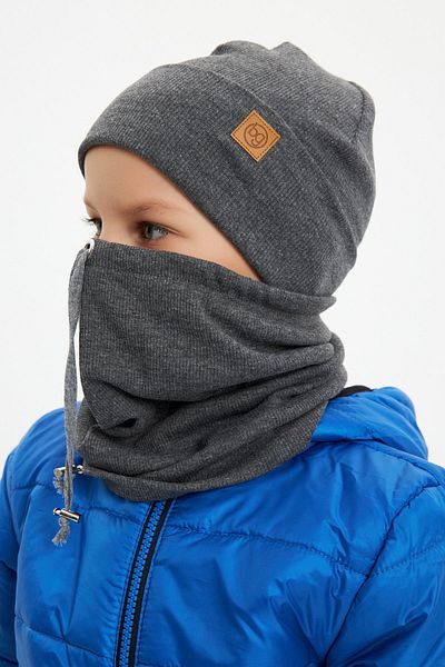 Babygiz Baby Boy Kid Trend Style Klobouk Beanie Neck Goar Set Pohodlná košilka ze 100% bavlny
