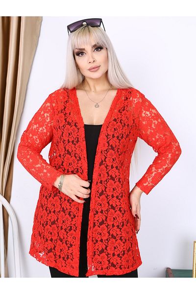 LİKRA Women's Large Size Lace Evening Dress Jacket