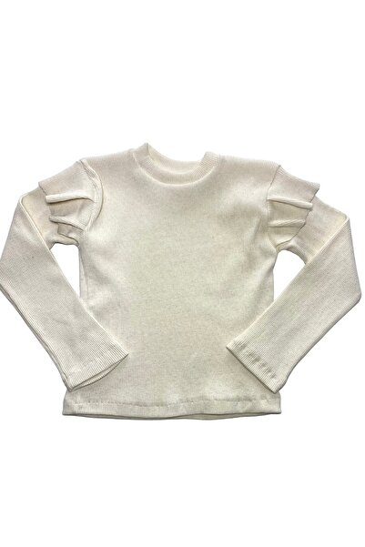 özge başaran Fată, fetiță Lycra, tricou cu mânecă lungă cu volan, țesătură di...