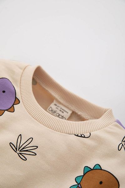 DeFacto Baby Boy Dinosaur Patterned Crew Neck Sweatshirt - Z7766a223sp