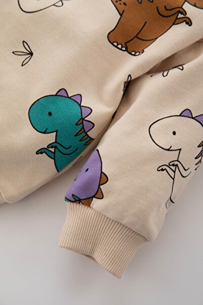 DeFacto Erkek Bebek Bisiklet Yaka Dinazor Desenli Sweatshirt Z7766a223sp