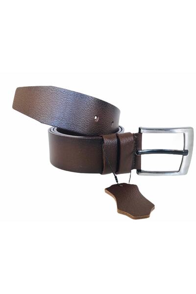 GoDeri 100% естествена луксозна кожа, супер комплект от 2 спортни колана, кафяви и тъмносин, 4,5 см = комплект от 2 броя