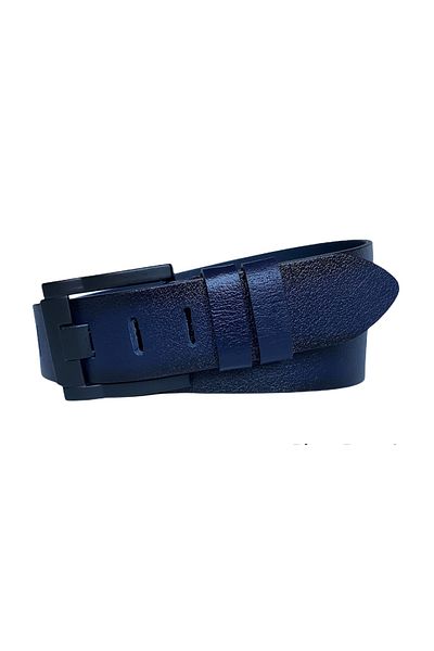 GoDeri Blugi de calitate 100% piele, cu lățime de 4,5 cm, cu centură sport și cataramă neagră mat
