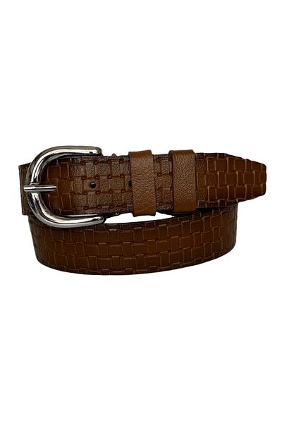 GoDeri 100% Genuine Leather, Silver Buckle Brown Women's Jeans Belt 4 Cm=tyc00379970200