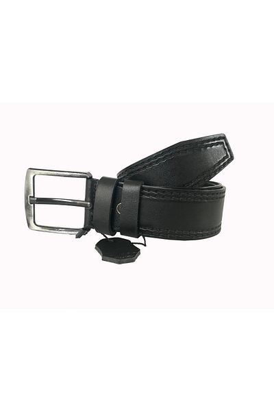GoDeri Ζώνη τζιν με γνήσιο δέρμα μαύρο 4,5 cm=dk-0044