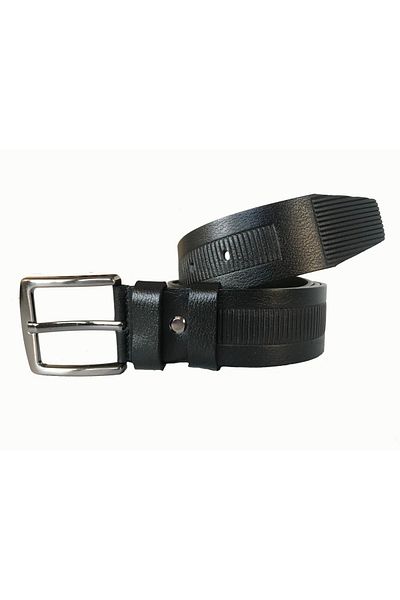 GoDeri Ζώνη τζιν με γνήσιο δέρμα μαύρο 4,5 cm=dk-0042